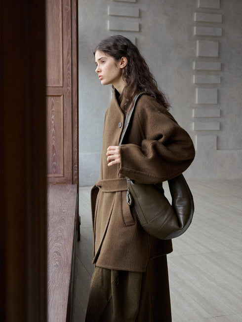 Meridian Double-Faced Notched Wool Coat
